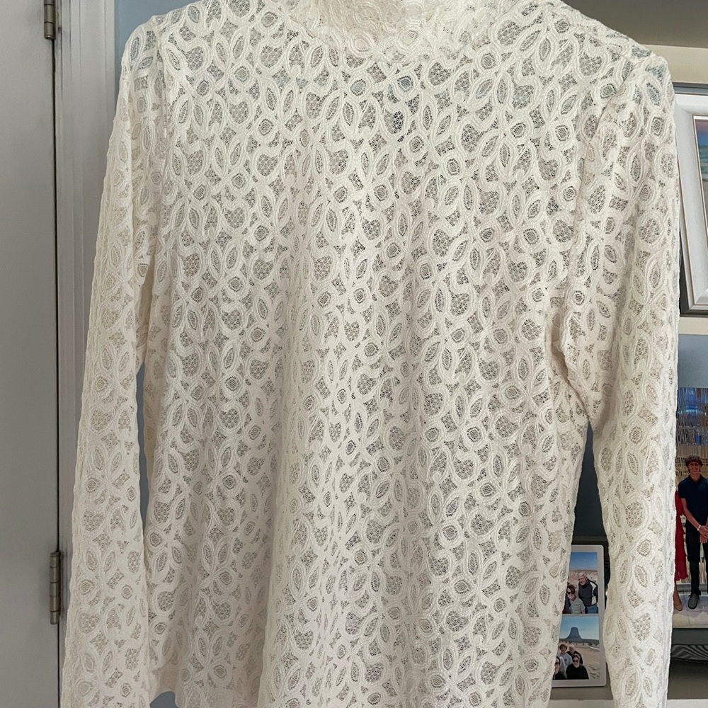 Loft Elegant White Lace Women's Top